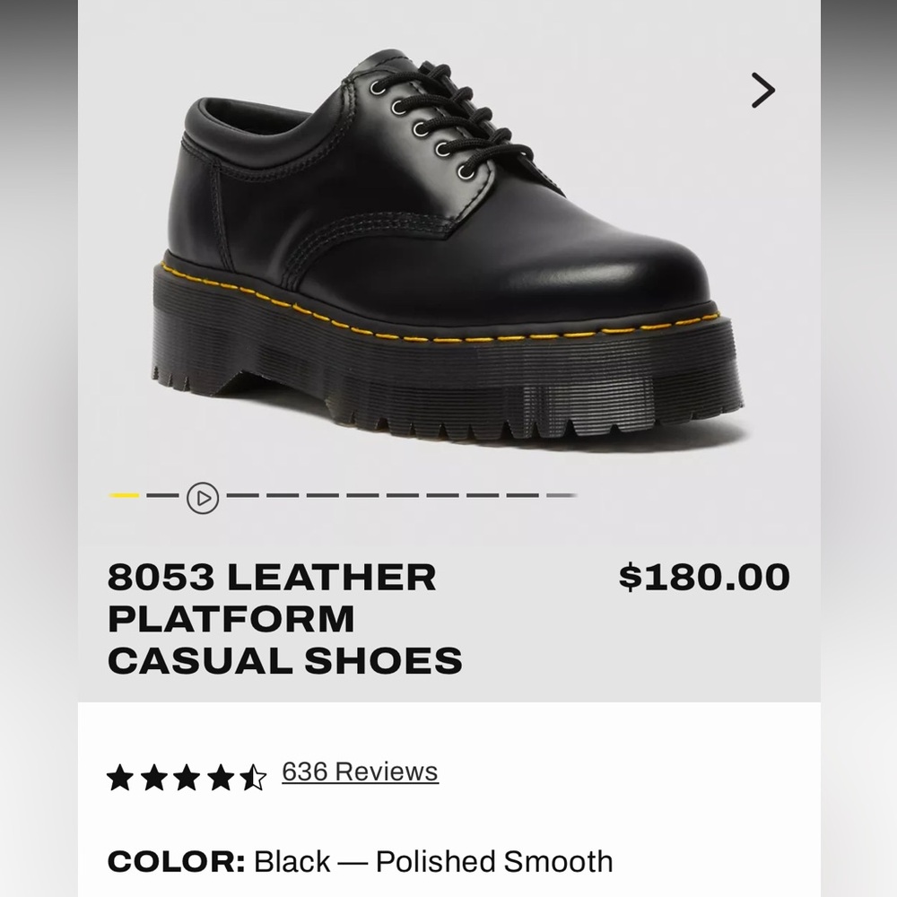 Dr. Martens Black Leather Platform Shoes 8053